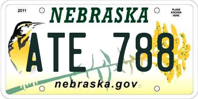 NE license plate ATE788