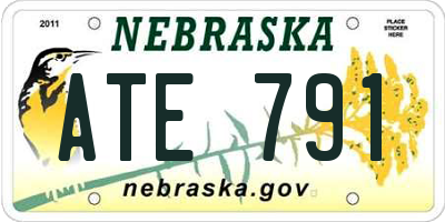 NE license plate ATE791