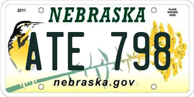 NE license plate ATE798