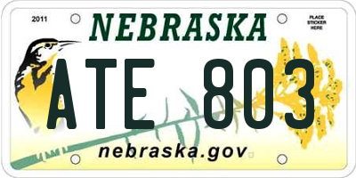 NE license plate ATE803