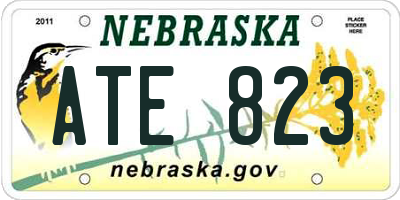 NE license plate ATE823