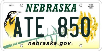 NE license plate ATE850