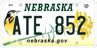 NE license plate ATE852
