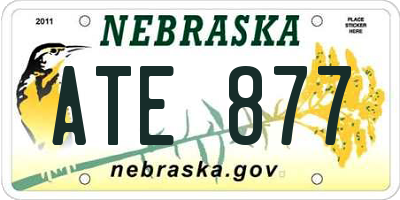 NE license plate ATE877
