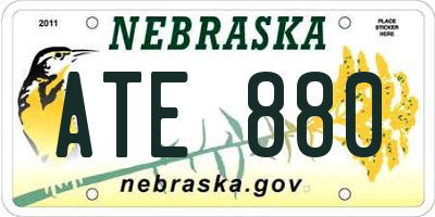 NE license plate ATE880