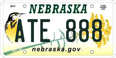 NE license plate ATE888