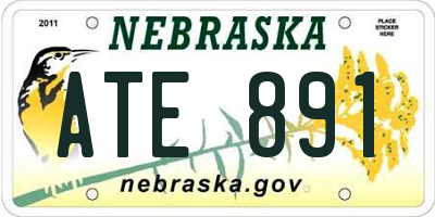 NE license plate ATE891
