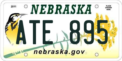 NE license plate ATE895