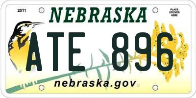NE license plate ATE896