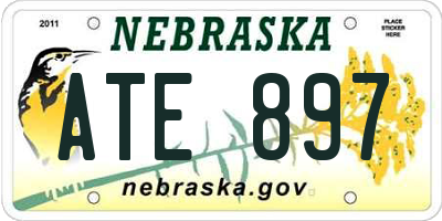 NE license plate ATE897