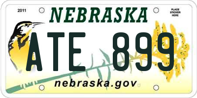 NE license plate ATE899