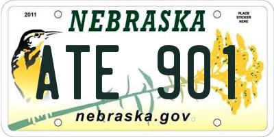 NE license plate ATE901