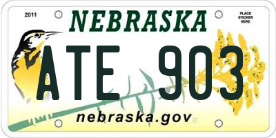 NE license plate ATE903