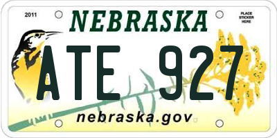 NE license plate ATE927