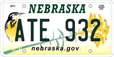 NE license plate ATE932