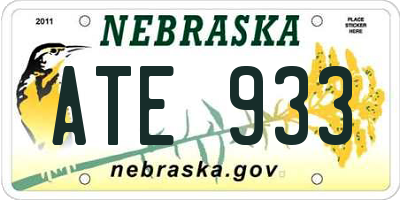 NE license plate ATE933