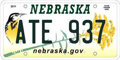 NE license plate ATE937
