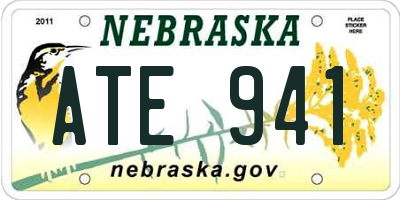 NE license plate ATE941