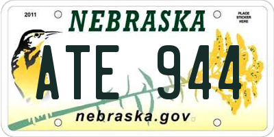 NE license plate ATE944