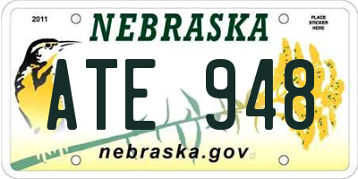 NE license plate ATE948