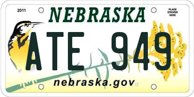 NE license plate ATE949