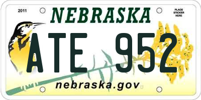 NE license plate ATE952