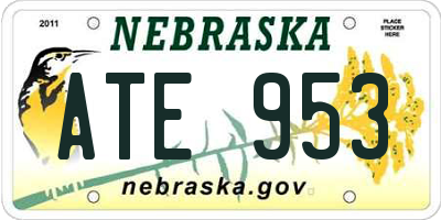 NE license plate ATE953