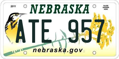 NE license plate ATE957