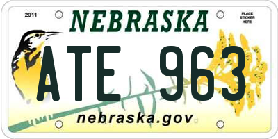 NE license plate ATE963