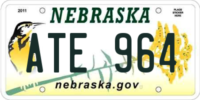 NE license plate ATE964