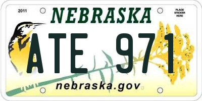 NE license plate ATE971