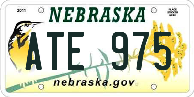 NE license plate ATE975