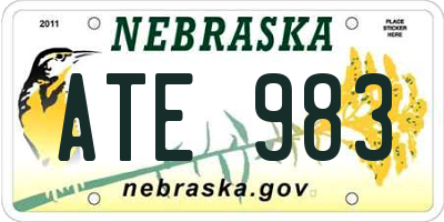 NE license plate ATE983