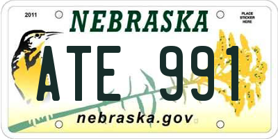 NE license plate ATE991