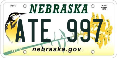NE license plate ATE997