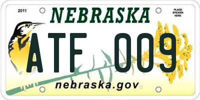 NE license plate ATF009