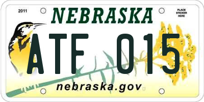 NE license plate ATF015