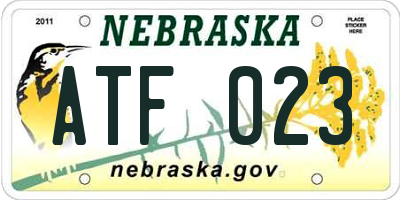 NE license plate ATF023