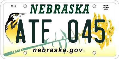 NE license plate ATF045