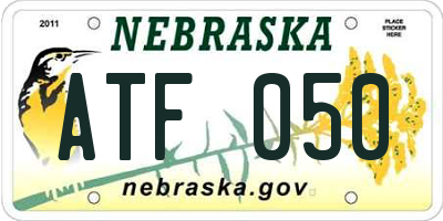 NE license plate ATF050
