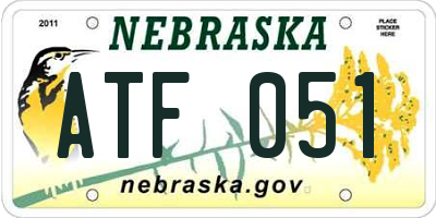 NE license plate ATF051