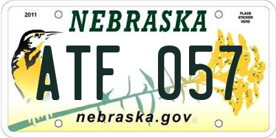 NE license plate ATF057