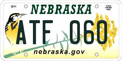 NE license plate ATF060