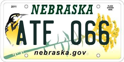NE license plate ATF066