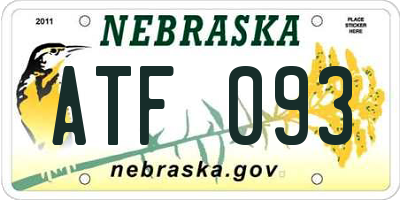 NE license plate ATF093