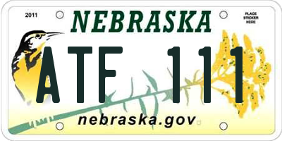 NE license plate ATF111