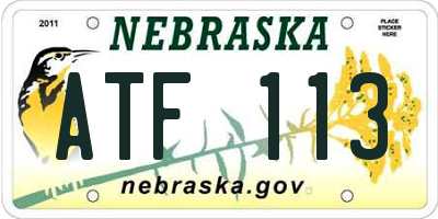 NE license plate ATF113