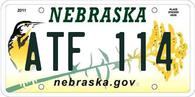 NE license plate ATF114