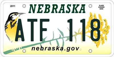NE license plate ATF118