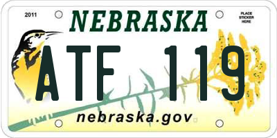NE license plate ATF119